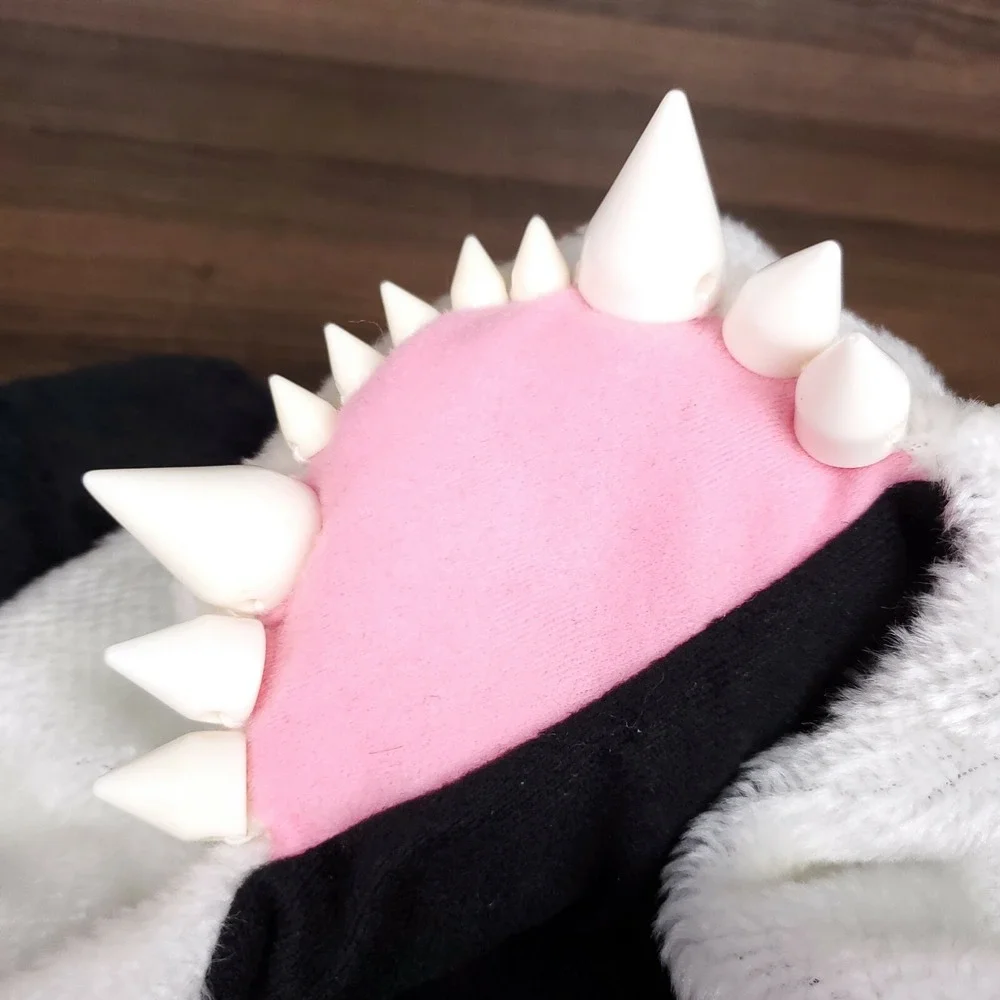 Panda Bear Hood Fur Hat Cap Youth Kids 3D Teeth Ears Nose Chin Strap New